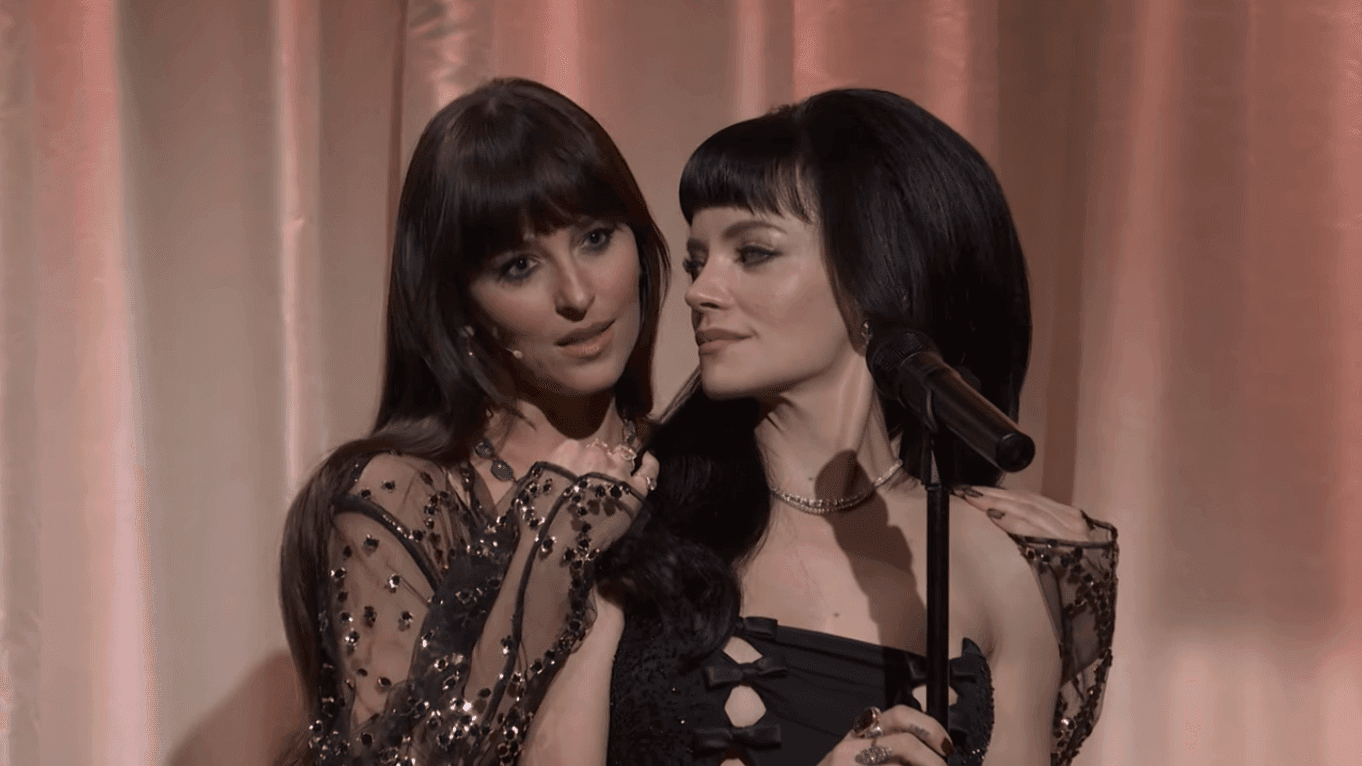 Lily Allen Performs on ‘SNL’ with Special Guest Dakota Johnson
